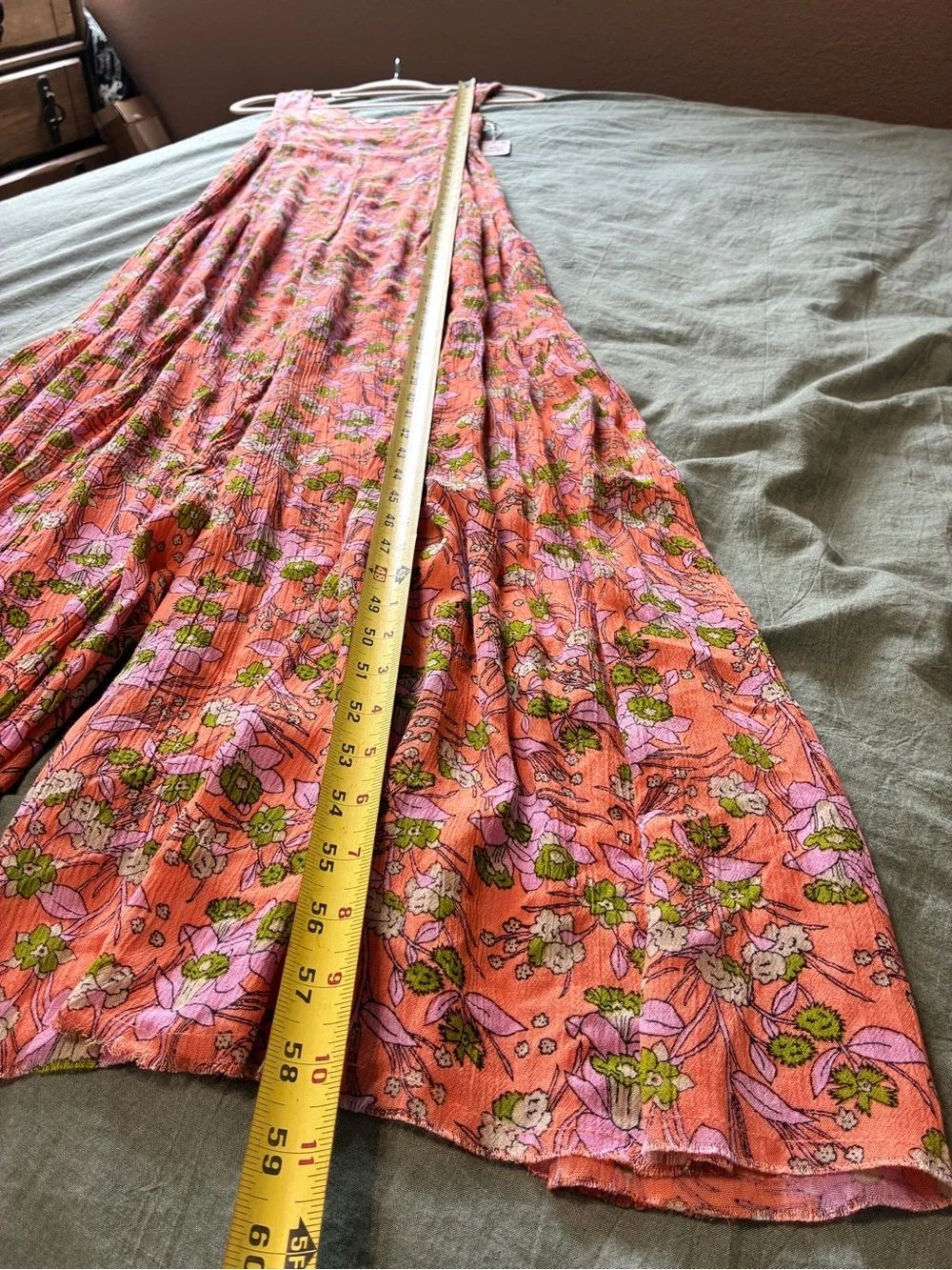 NWT Free People FP One Aloha One Piece Printed Wide Leg Jumpsuit Coral XS